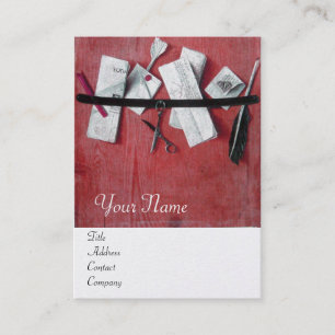 Carte De Visite TITULAIRE DE LETTRE EN BOIS MONOGRAM Rouge blanc p