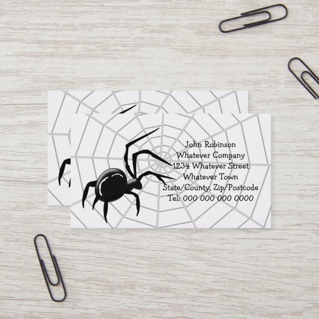Carte De Visite Toile d'araignée (Devant/Arrière en situation)