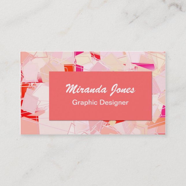 Carte De Visite Toile d'art Abstrait moderne - Corail, Buff et bla (Devant)