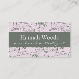 Carte De Visite Toile vintage Pink Green Hollywood Hills