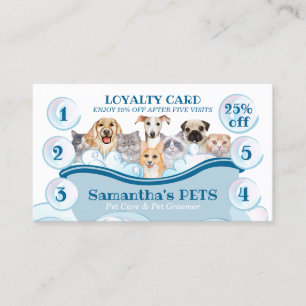 Carte De Visite Toilettage Chien Chat Bleu Blanc Soins Bains Fidél