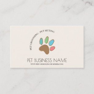 Carte De Visite Toilettage d'animaux de compagnie Chien Chat Patte
