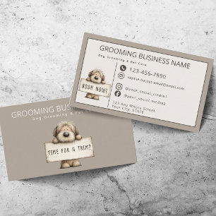 Carte De Visite Toilettage de chiens mignons et soins pour animaux