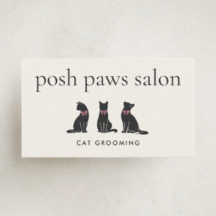 Carte De Visite Toilettage Élégant pour Chat Classique