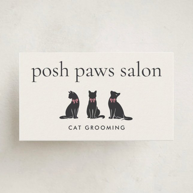 Carte De Visite Toilettage Élégant pour Chat Classique (Créateur téléchargé)