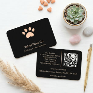 Carte De Visite Toilettage Pet Paws Personnalisé Minimaliste Multi