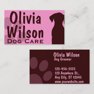 Carte De Visite Toiletteur de chien personnalisé Empreinte de patt
