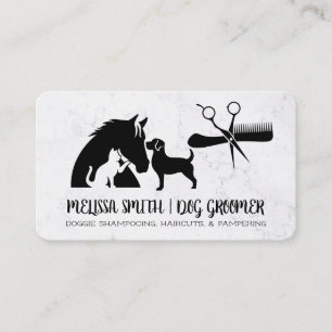 Carte De Visite Toiletteur pour Animaux Services de Soins aux An