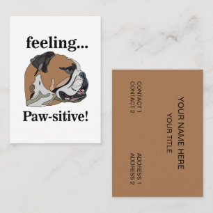 Carte De Visite Toiletteur pour chiens English Bulldog Feeling Paw