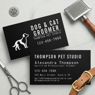 Carte De Visite Toiletteur pour chiens et chats Moderne Gras Profe