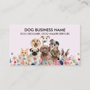 Carte De Visite Toiletteuse pour chien essentiel mignon rose noir