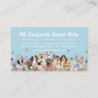 Toiletteuse pour chiens aux fleurs élégantes bleue