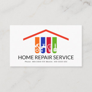 Carte De Visite Toit Coloré Outils Handyman