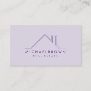 Carte De Visite Toit de maison moderne minimaliste violet Agent im