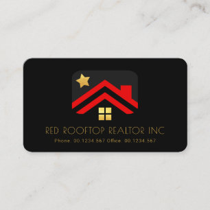Carte De Visite Toit rouge Gold Star Window Realty