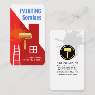 Carte De Visite Toit Rouge Simple en Cours de Peinture