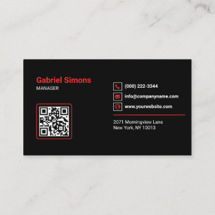Carte De Visite Toiture du bâtiment Red Triangle moderne Code QR
