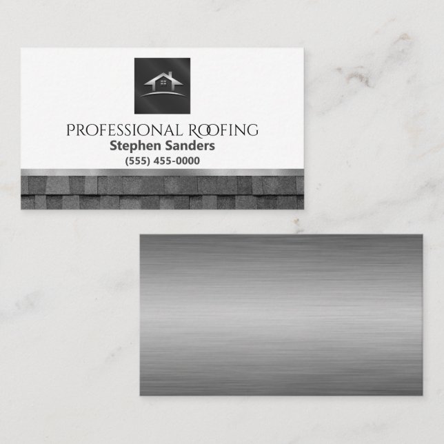Carte De Visite Toiture professionnelle en or Shingles Constructio (Devant / Derrière)
