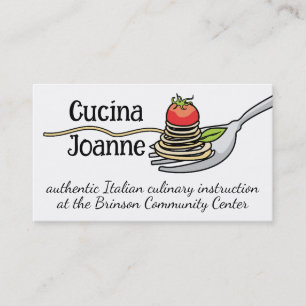Carte De Visite Tomate de spaghetti pour chef cuisinier italien tr