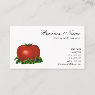 Carte De Visite Tomate Rouge Mûr Vintage, Légumes et Fruits