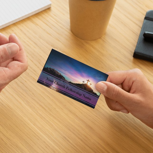 Carte De Visite Tombe vide Trois Croix Sunset Church Pastor (Créateur téléchargé)