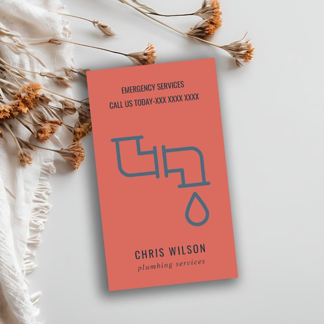 CARTE DE VISITE TOMOTO RED NAVY PLUMBER SERVICE PIPES PLUMBER (Créateur téléchargé)