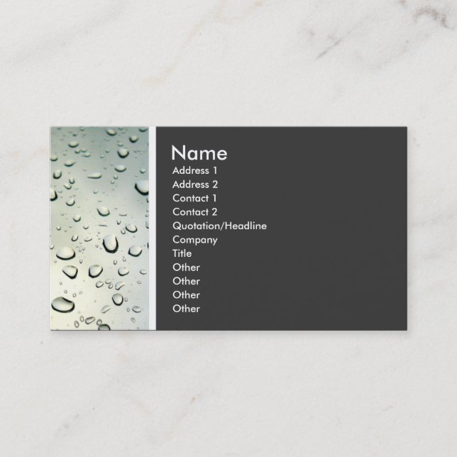 Carte De Visite Ton de texture (pluie sur ma fenêtre) (Devant)