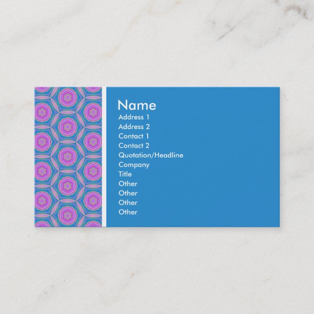 Carte De Visite Ton textuel - Terrazzo Motif - Bleu (Devant)