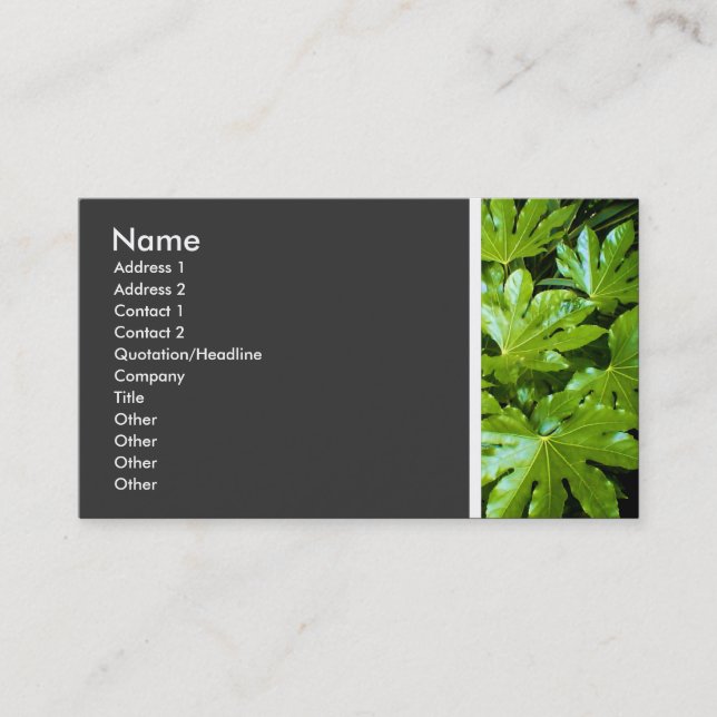 Carte De Visite Ton texture (Feuille) II (Devant)