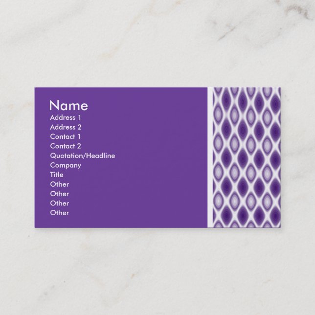 Carte De Visite Ton texture (latino-violet) II (Devant)
