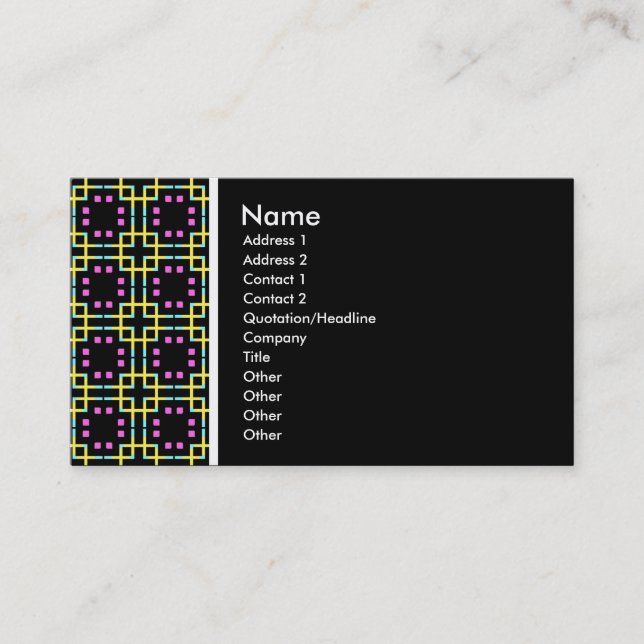 Carte De Visite Ton texture - Terrazzo 012- Noir (Devant)