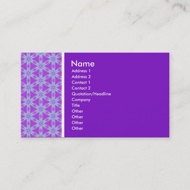 Carte De Visite Ton texture - Terrazzo 02 - Violet (7C12C3) (Devant)