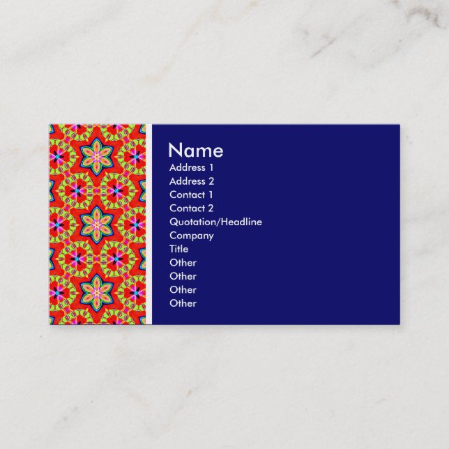 Carte De Visite Ton texture - Terrazzo 03 - Bleu profond (Devant)