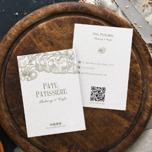 Carte De Visite Tonalité Sépia Vintage Beige Raffiné Breads Boulan