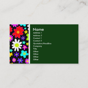 Carte De Visite Tonalité texturale (Fleurs de dessin) Vert foncé