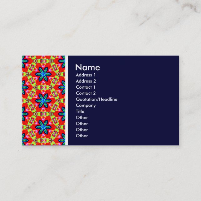 Carte De Visite Tone Texture - Terrazzo 04 - Marine profonde (Devant)