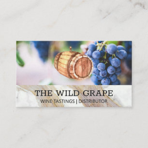 Carte De Visite Tonneau de vin Raisins de vin