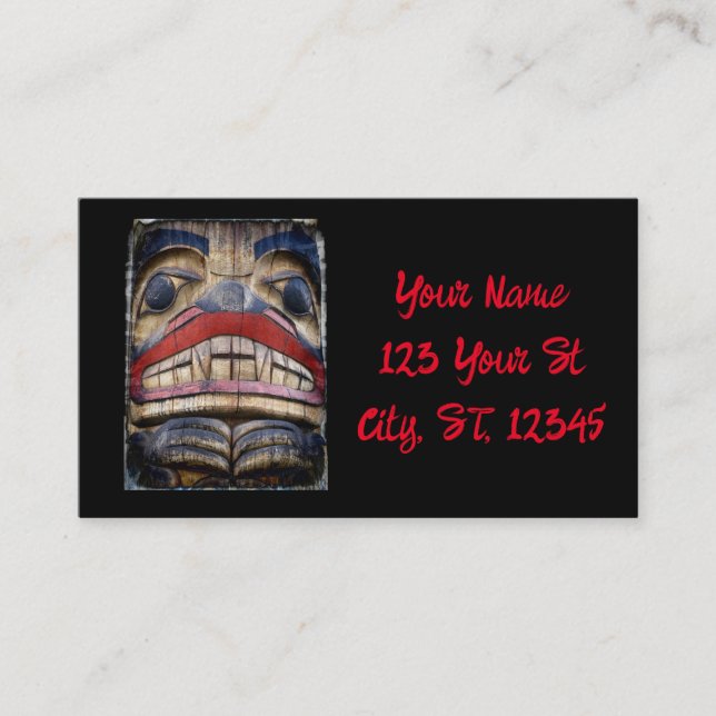Carte De Visite Tonnerre à visage totem (Devant)