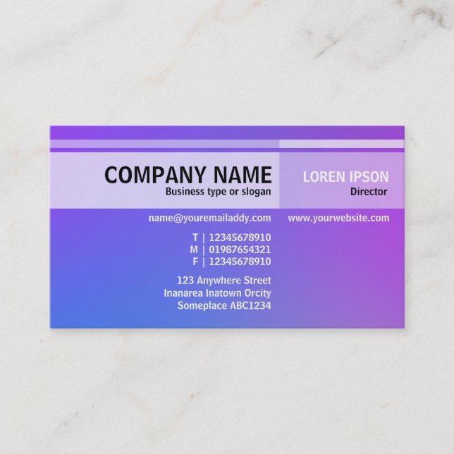 Carte De Visite Tons alternatifs - Dégradants doux (Devant)