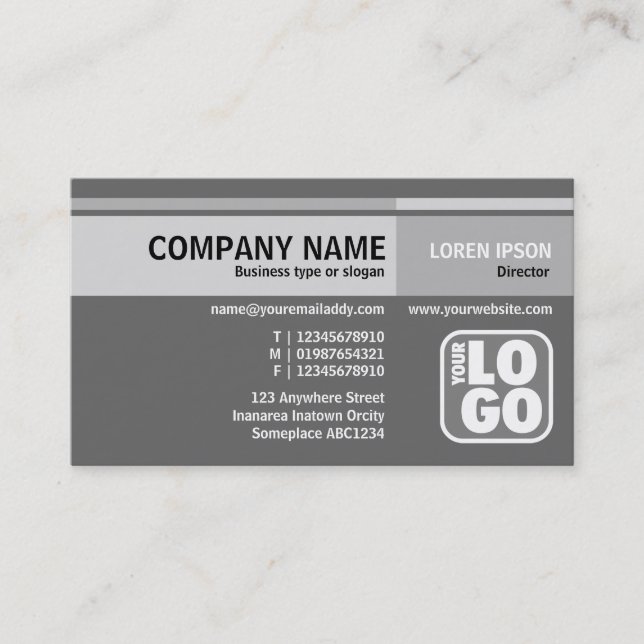 Carte De Visite Tons alternatifs (logo) - gris (Devant)