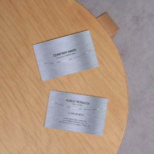 Carte De Visite Tons argentés Image texture métallique