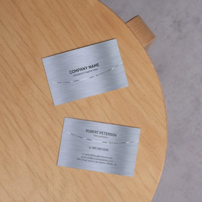 Carte De Visite Tons argentés Image texture métallique (Créateur téléchargé)