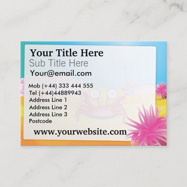 Carte De Visite Tony le crabe (Devant)