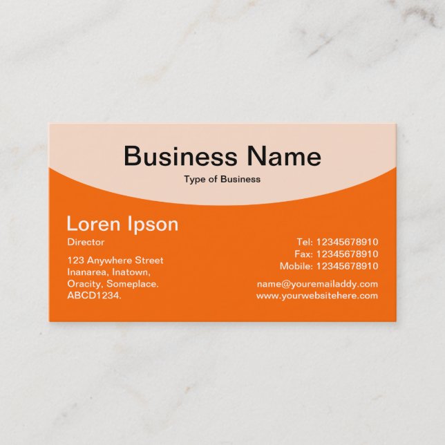 Carte De Visite Top courbe v2 - orange (Devant)