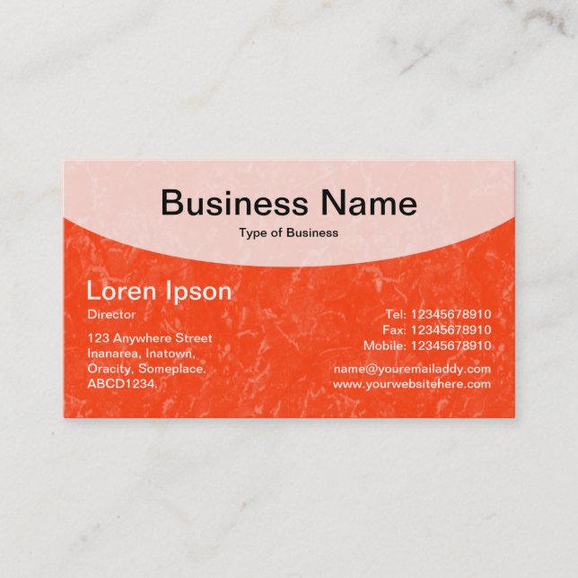 Carte De Visite Top courbe v3d - Rouge orange (Devant)