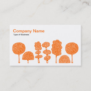 Carte De Visite Topiaire - Orange sur Blanc