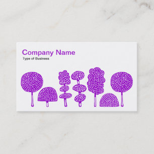 Carte De Visite Topiaire - Violet sur blanc