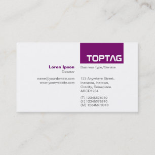 Carte De Visite TopTag v2 - Prune