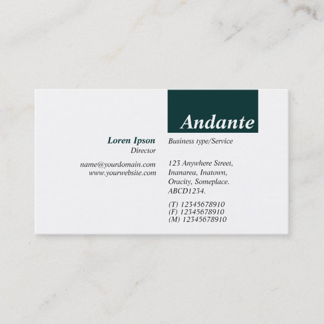 Carte De Visite TopTag v3 - Vert foncé (Devant)