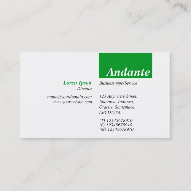 Carte De Visite TopTag v3 - Vert herbe (Devant)